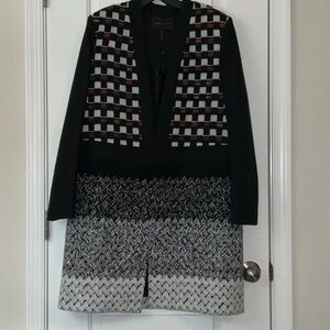 BCBGMaxAzria Black and White Patterned Blazer